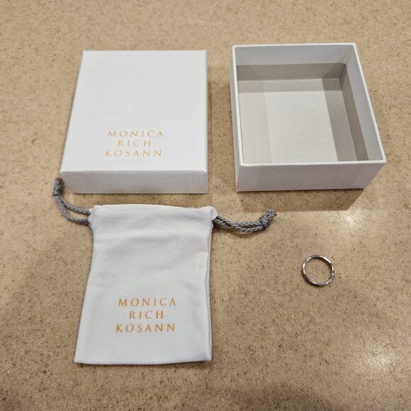 NEW MONICA RICH KOSANN CARPE DIEM SEIZE THE DAY POESY STACKABLE SILVER RING BAND - Picture 2 of 10